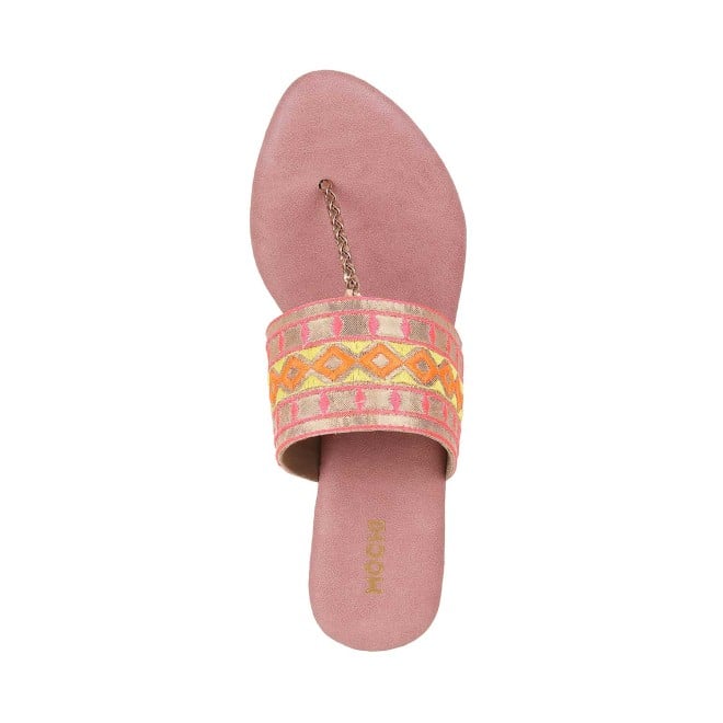 Mochi Women Rose-Gold Ethnic Slip Ons (SKU: 32-444-52-36)