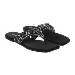 Women Black Casual Slippers