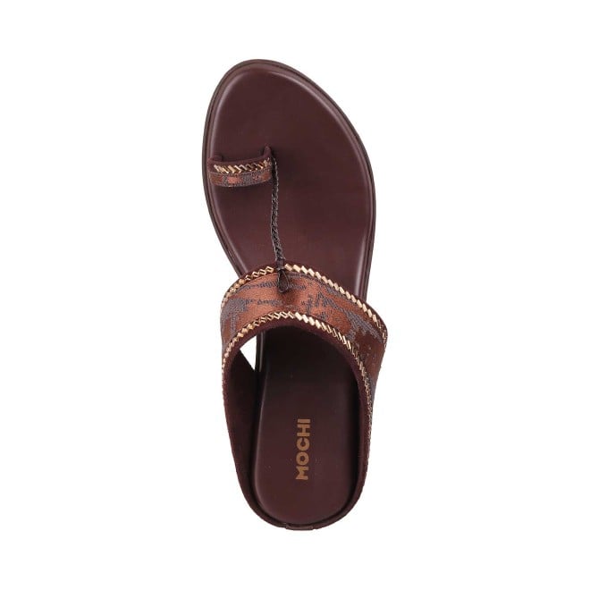 Mochi Women Brown Ethnic Slip Ons (SKU: 32-483-12-36)