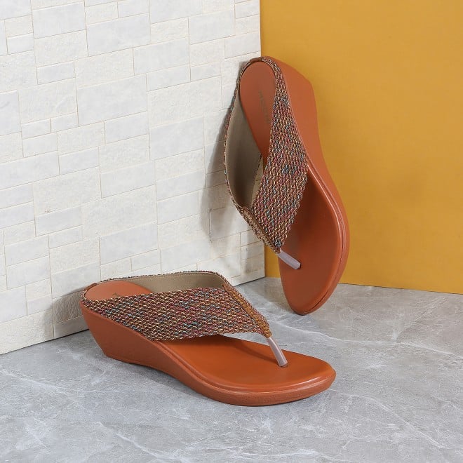 Mochi Women Tan Casual Slip Ons