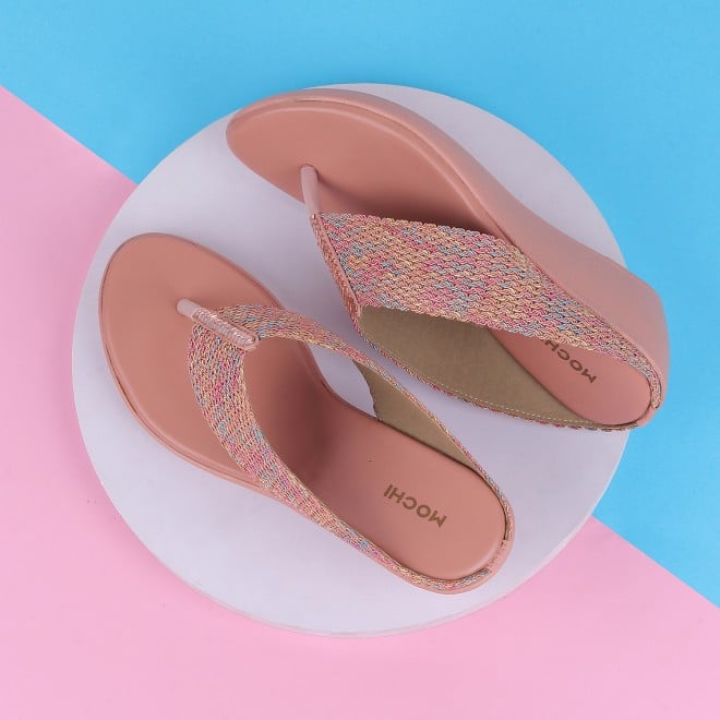 Mochi Women Pink Casual Slip Ons