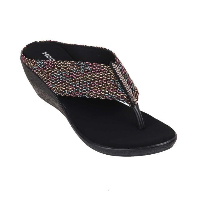 Mochi Women Black Casual Slip Ons