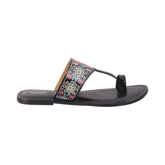 Mochi Women Black Ethnic Slip Ons (SKU: 32-541-11-36)