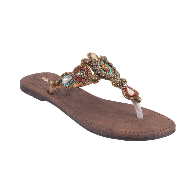 Mochi Women Antic-gold Casual Slippers (SKU: 32-571L-28-42)