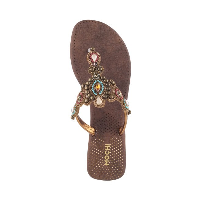 Mochi Women Antic-gold Casual Slippers (SKU: 32-571L-28-42)