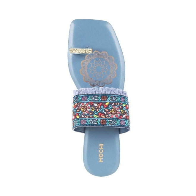 Mochi Women Blue Casual Slip Ons (SKU: 32-579-45-36)