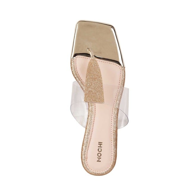 Mochi Women Gold Casual Slippers (SKU: 32-584-15-36)