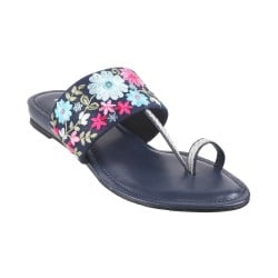 Women Blue Ethnic Slip Ons