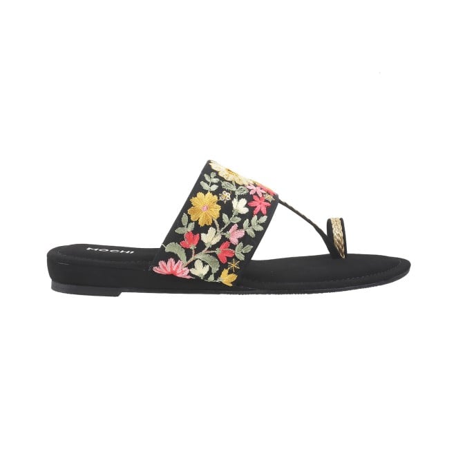 Mochi Women Black Ethnic Slip Ons (SKU: 32-587-11-36)