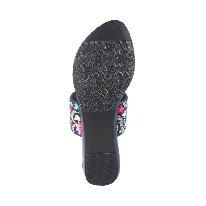 Mochi Women Blue Ethnic Slip Ons (SKU: 32-587-45-36)