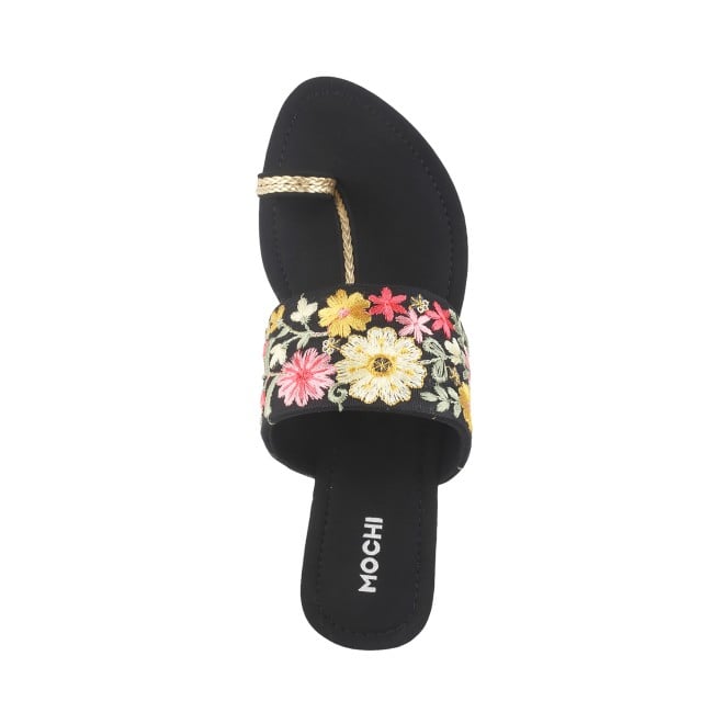 Mochi Women Black Ethnic Slip Ons (SKU: 32-587-11-36)