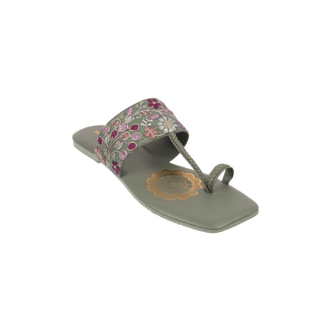 Mochi Women Green Casual Sandals (SKU: 32-600-21-36)