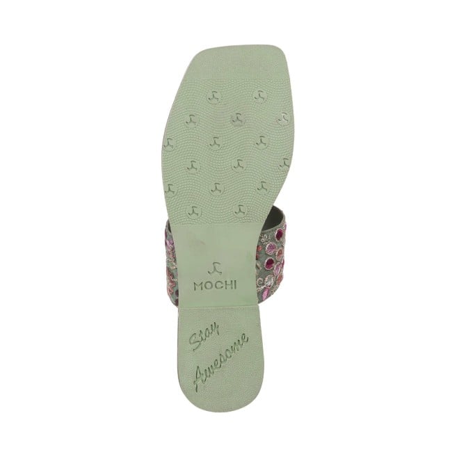 Mochi Women Green Casual Sandals (SKU: 32-600-21-36)