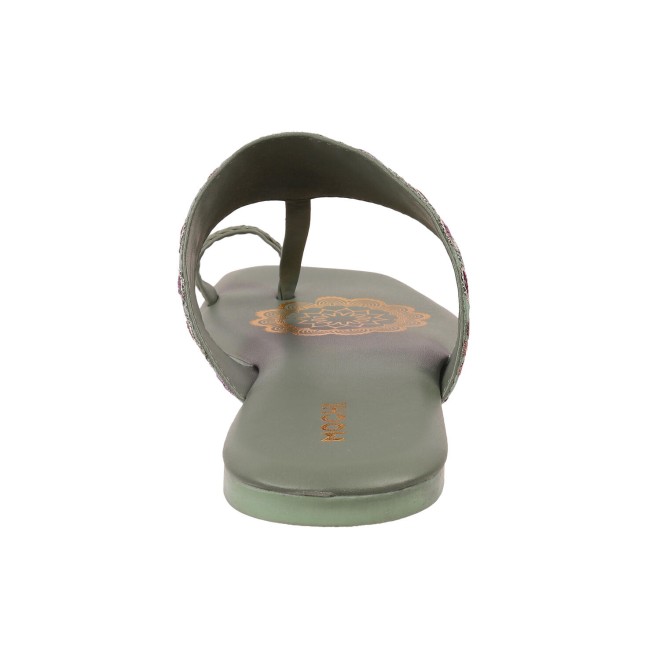 Mochi Women Green Casual Sandals (SKU: 32-600-21-37)
