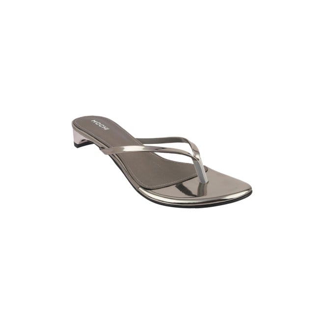 Mochi Women Gun-metal Casual Slippers