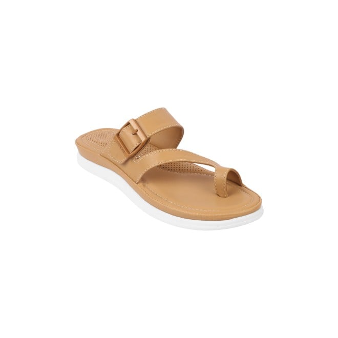 Mochi Women Tan Casual Flip-Flops (SKU: 32-607-23-36)