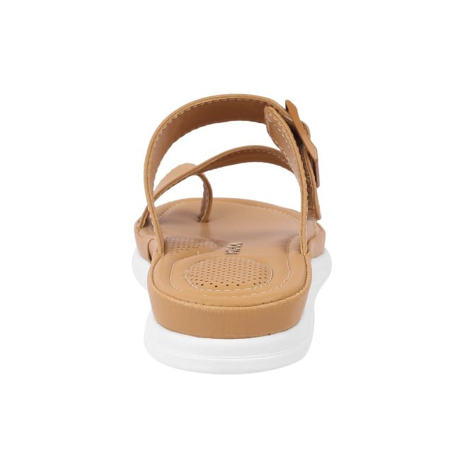 Mochi Women Tan Casual Flip-Flops (SKU: 32-607-23-36)