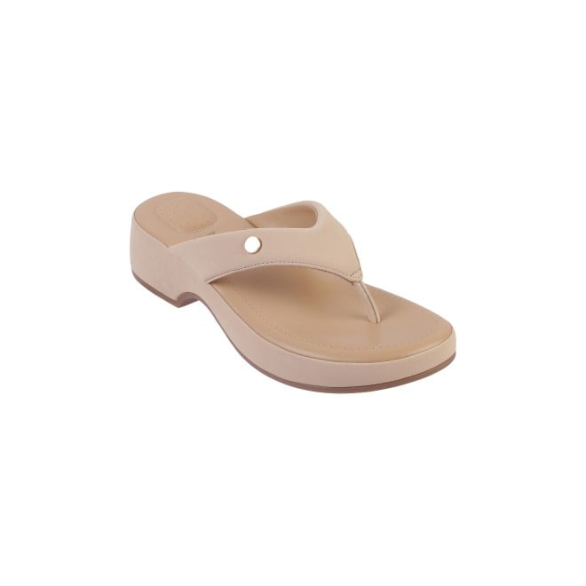 Mochi Women Beige Casual Slip Ons (SKU: 32-608-20-36)