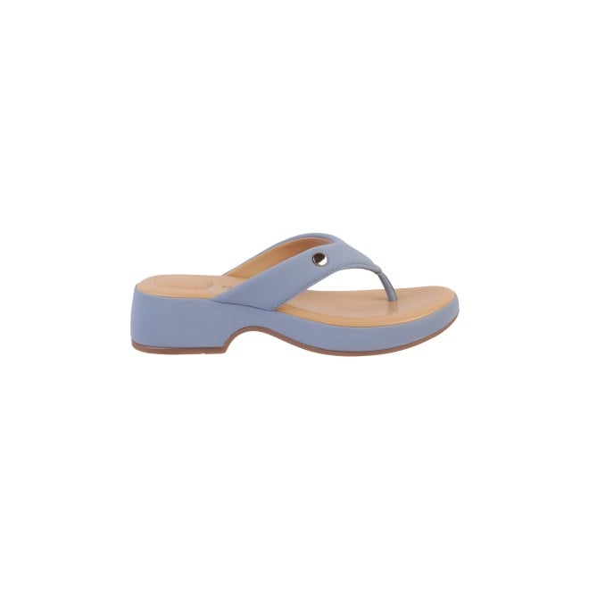 Mochi Women Light-blue Casual Slip Ons (SKU: 32-608-32-36)