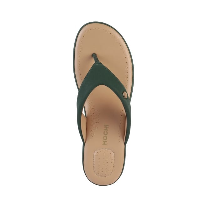 Mochi Women Olive Casual Slip Ons (SKU: 32-608-49-36)