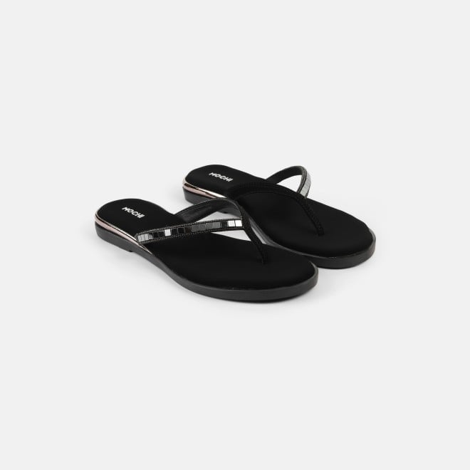 Mochi Women Black Casual Slippers (SKU: 32-611-11-36)