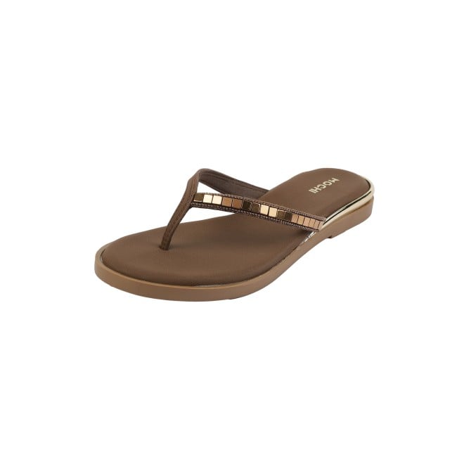 Mochi Women Brown Casual Slippers (SKU: 32-611-12-36)