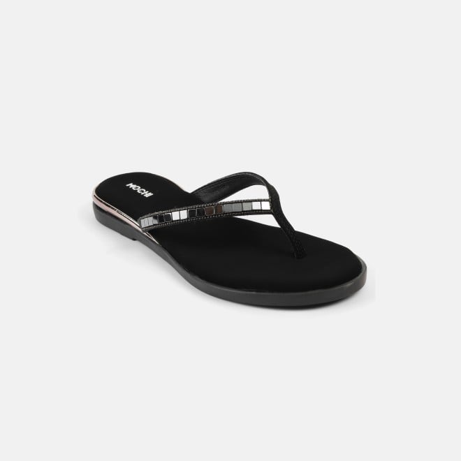 Mochi Women Black Casual Slippers (SKU: 32-611-11-36)