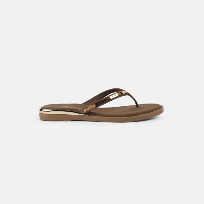 Mochi Women Brown Casual Slippers (SKU: 32-611-12-36)