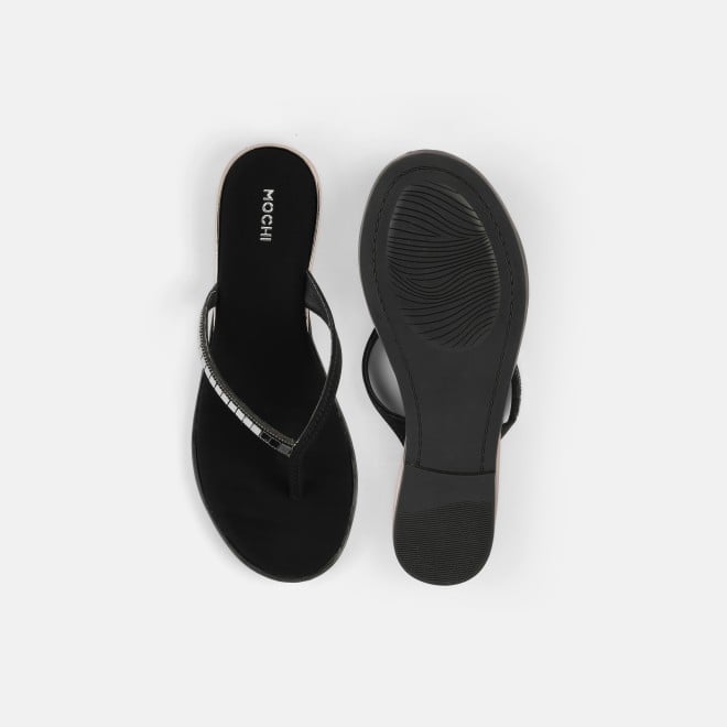 Mochi Women Black Casual Slippers (SKU: 32-611-11-36)