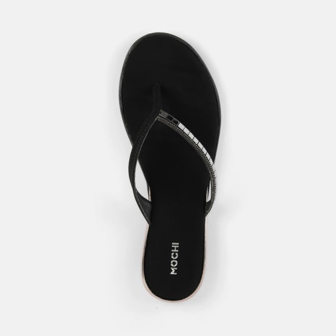 Mochi Women Black Casual Slippers (SKU: 32-611-11-36)