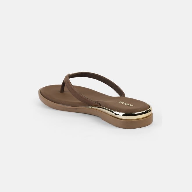 Mochi Women Brown Casual Slippers (SKU: 32-611-12-36)