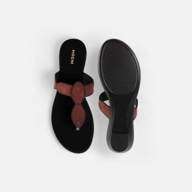 Mochi Women Brown Casual Slippers (SKU: 32-612-12-36)