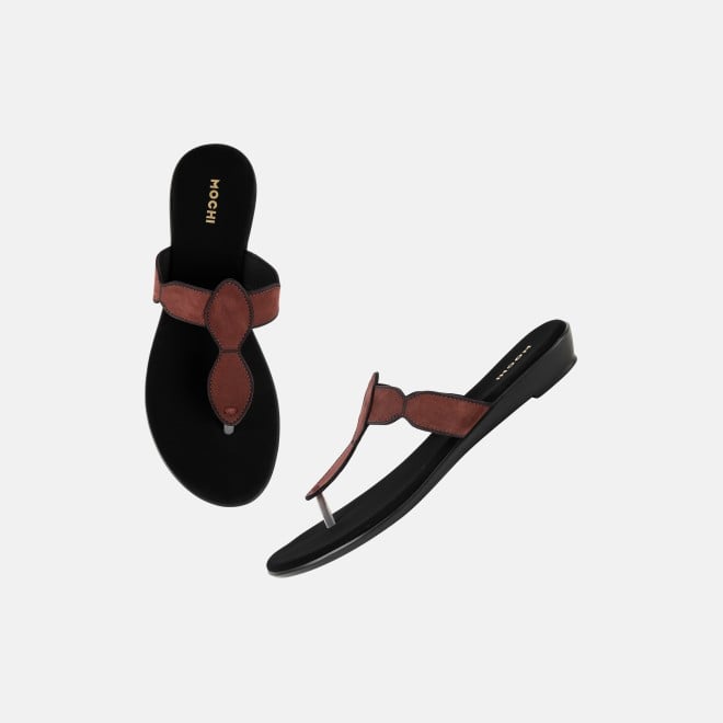 Mochi Women Brown Casual Slippers (SKU: 32-612-12-36)