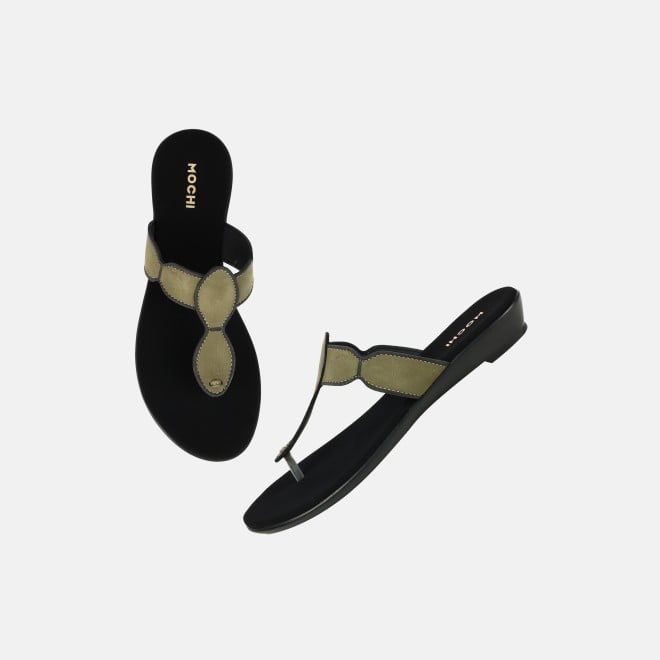 Mochi Women Olive Casual Slippers (SKU: 32-612-49-36)