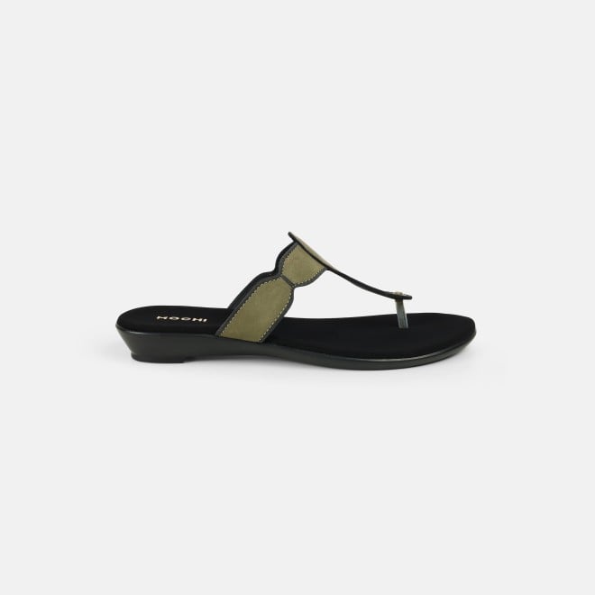 Mochi Women Olive Casual Slippers (SKU: 32-612L-49-42)