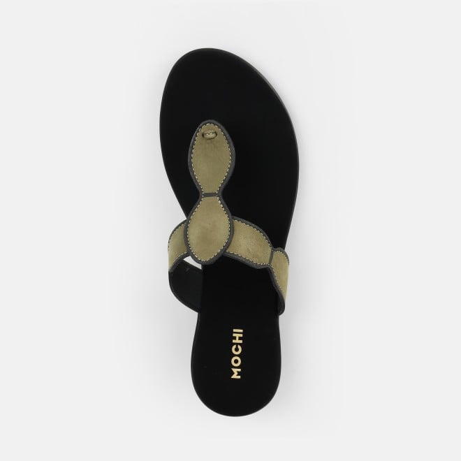 Mochi Women Olive Casual Slippers (SKU: 32-612L-49-42)