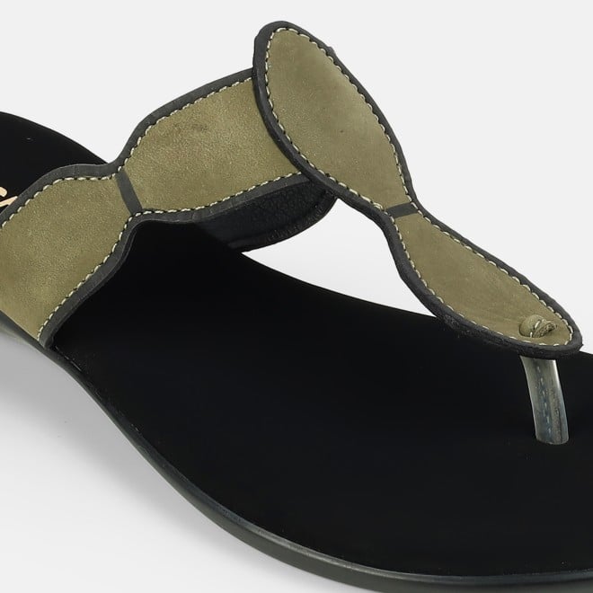 Mochi Women Olive Casual Slippers (SKU: 32-612L-49-42)