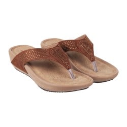 Women Tan Casual Slippers