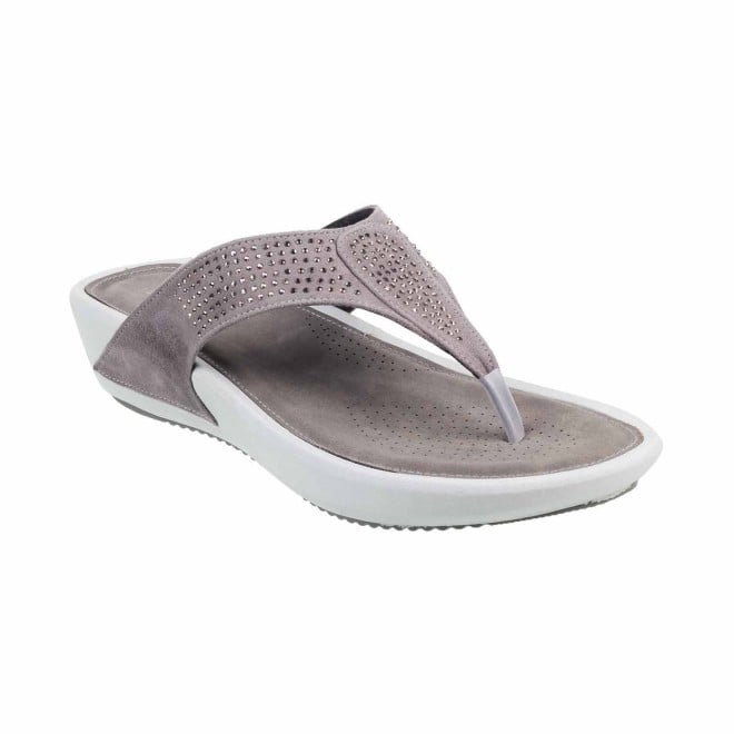 Mochi Grey Casual Slippers
