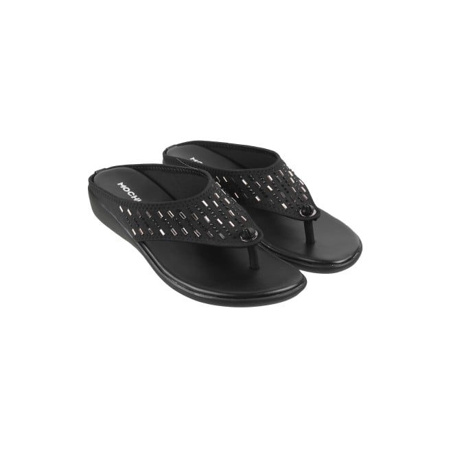 Mochi Women Black Casual Sandals