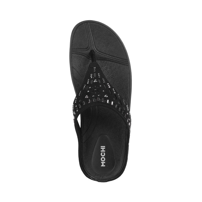 Mochi Women Black Casual Slippers (SKU: 32-676-11-36)