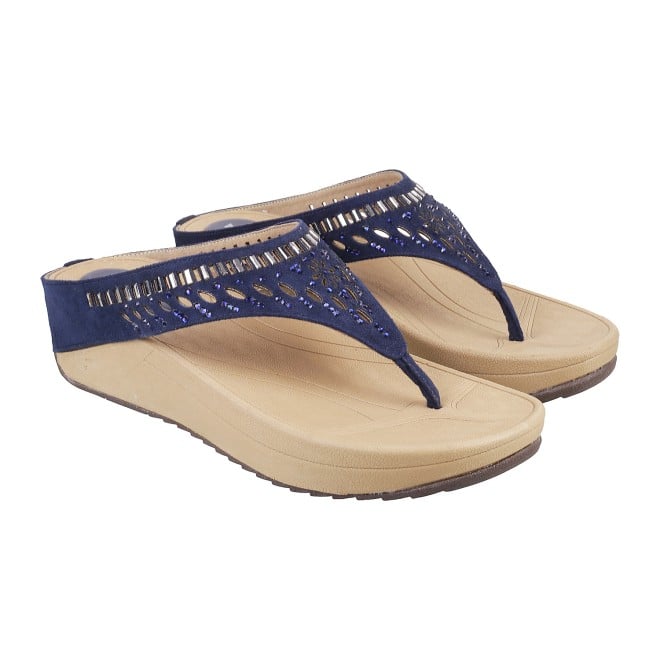 Mochi Women Blue Casual Slippers (SKU: 32-676L-45-42)