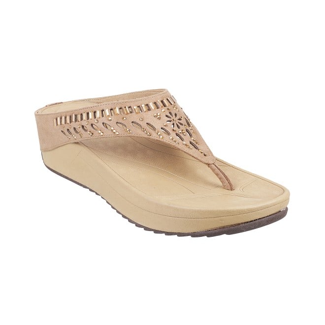 Mochi Women Rose-gold Casual Slippers