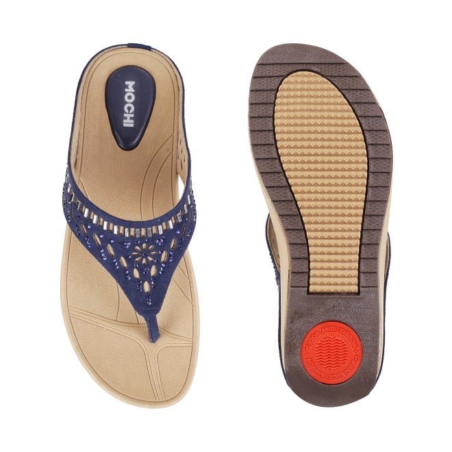 Mochi Women Blue Casual Slippers (SKU: 32-676L-45-42)