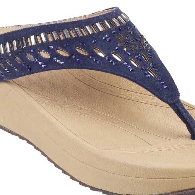 Mochi Women Blue Casual Slippers (SKU: 32-676L-45-42)