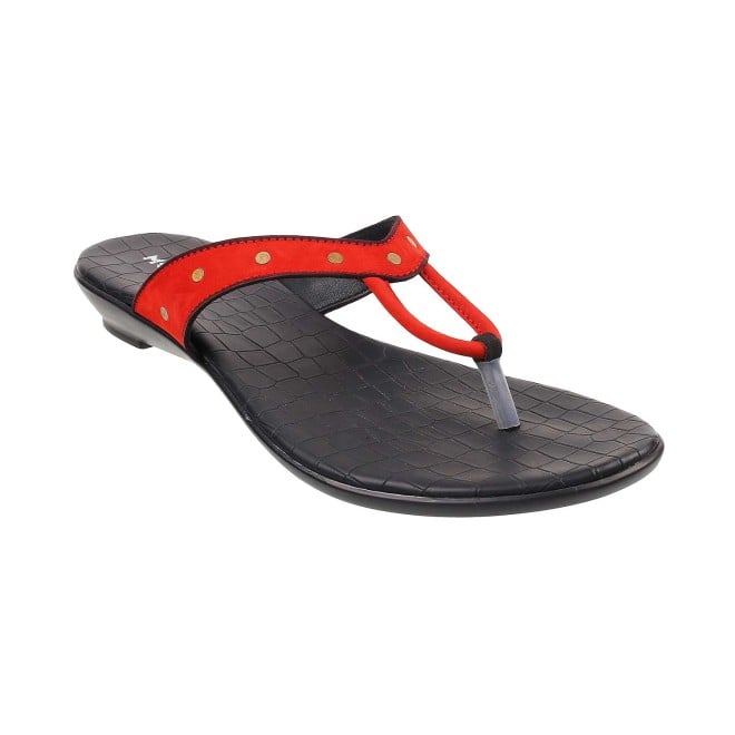 Mochi Women Red Casual Slippers