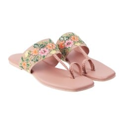 Women Pink Ethnic Slip Ons