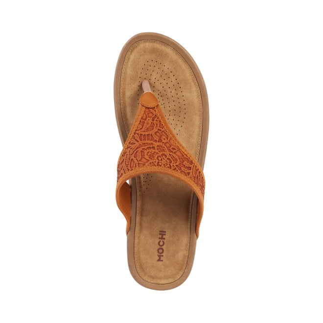 Mochi Women Tan Casual Slippers (SKU: 32-780-23-36)