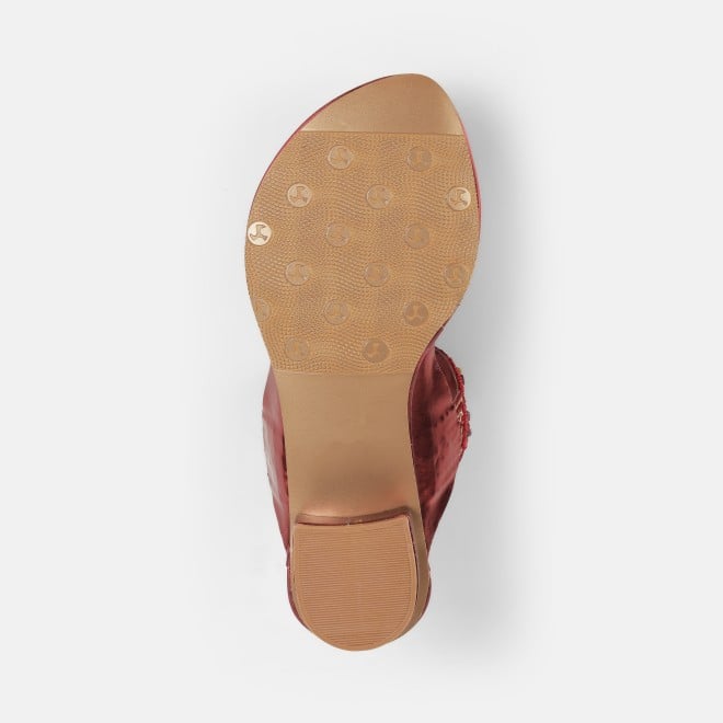 Mochi Women Maroon Ethnic Slip Ons (SKU: 32-781-44-36)