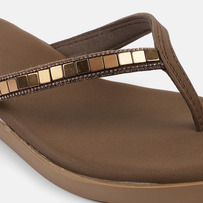 Mochi Women Brown Casual Slippers (SKU: 32-800611-12-37)